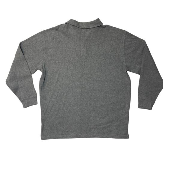 Vintage 90’s Polo Ralph Lauren Gray Quarter Zip Leather Tab Pullover Size XLT - Picture 2 of 9